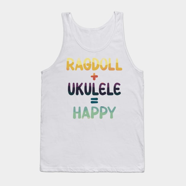 Retro Ukulele Ragdoll Lover Gift For Happy Uke Pet Owner Tank Top by Art master